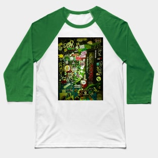 Green Graffiti Tag Sticker NYC Baseball T-Shirt